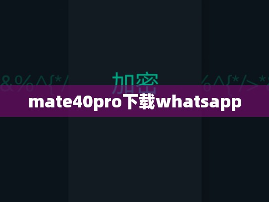 mate40pro下载whatsapp