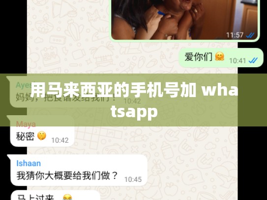 用马来西亚的手机号加 whatsapp