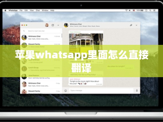 苹果whatsapp里面怎么直接翻译