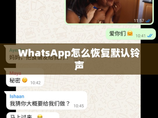 WhatsApp怎么恢复默认铃声