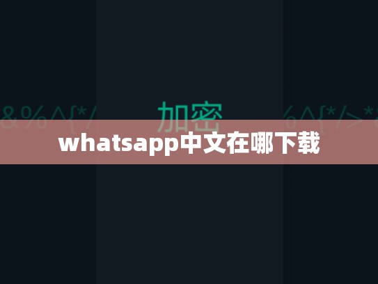 whatsapp中文在哪下载