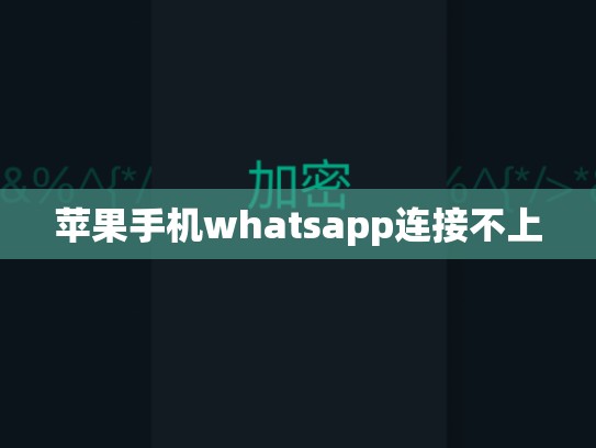 苹果手机whatsapp连接不上
