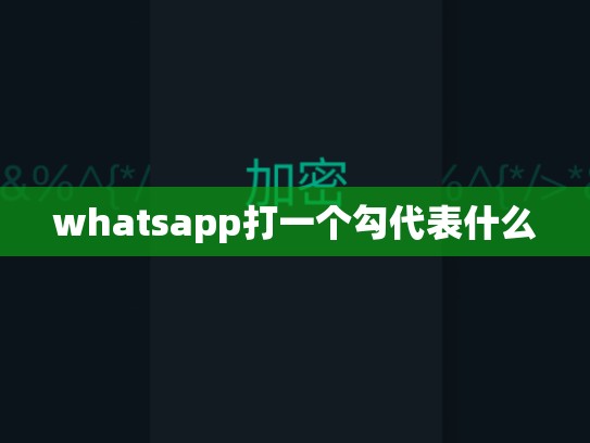 whatsapp打一个勾代表什么