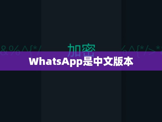 WhatsApp是中文版本