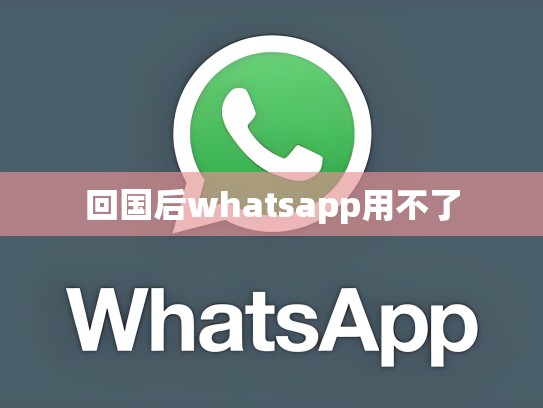回国后whatsapp用不了