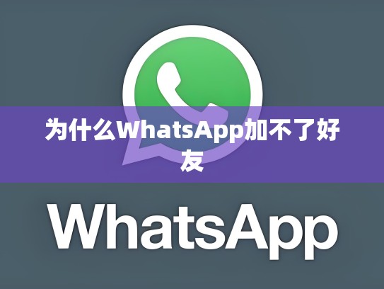 为什么WhatsApp加不了好友