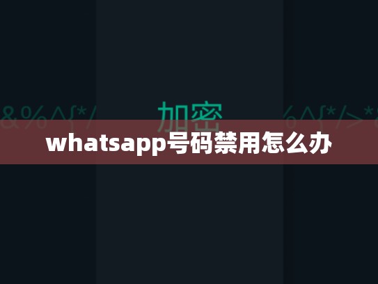 whatsapp号码禁用怎么办