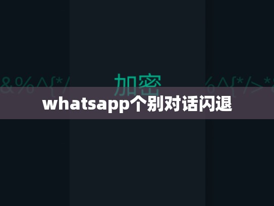 whatsapp个别对话闪退