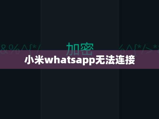 小米whatsapp无法连接