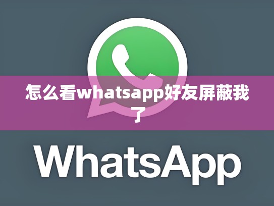 怎么看whatsapp好友屏蔽我了