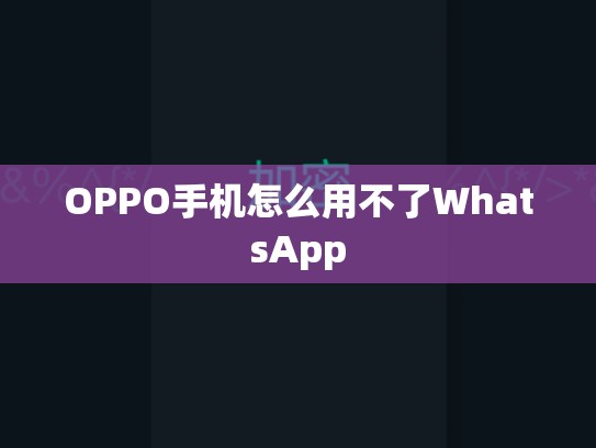 OPPO手机怎么用不了WhatsApp