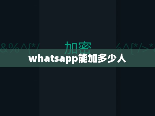 whatsapp能加多少人