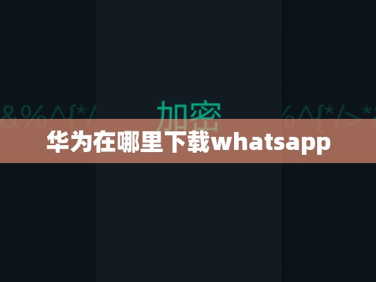 华为在哪里下载whatsapp