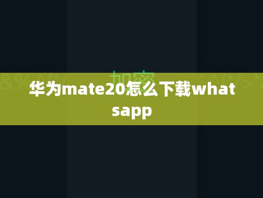 华为mate20怎么下载whatsapp