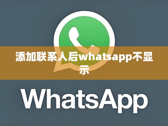 添加联系人后whatsapp不显示