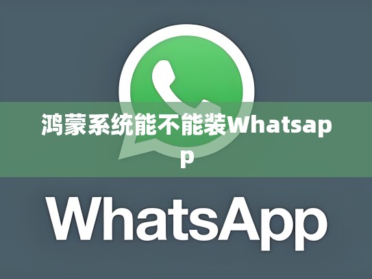 鸿蒙系统能不能装Whatsapp