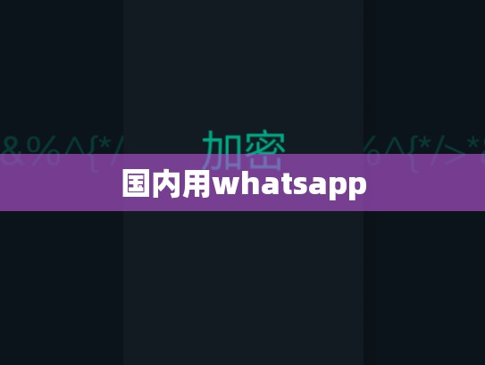 国内用whatsapp