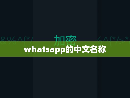 whatsapp的中文名称