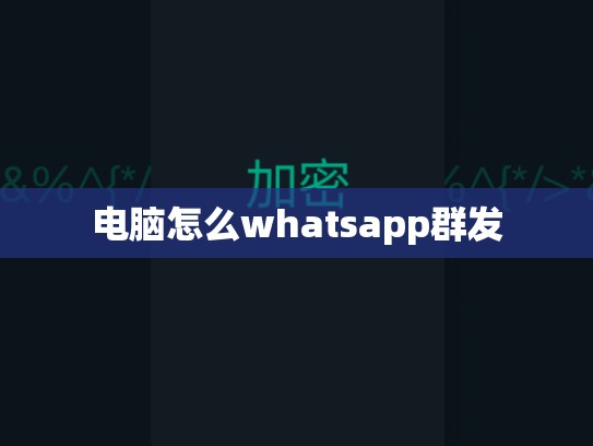电脑怎么whatsapp群发
