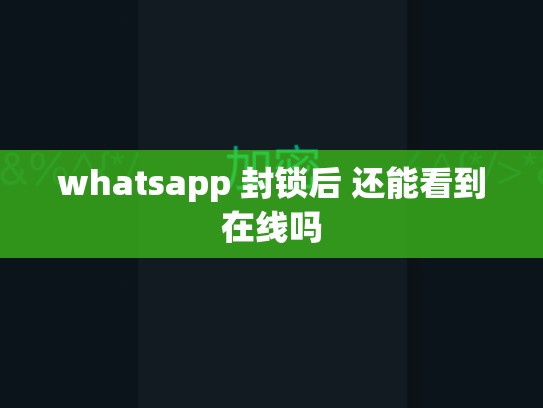 whatsapp 封锁后 还能看到在线吗