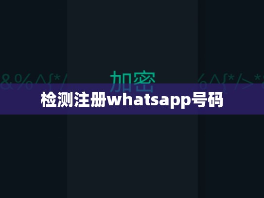 检测注册whatsapp号码