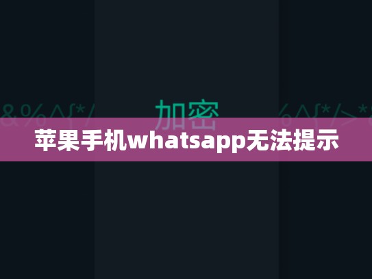 苹果手机whatsapp无法提示