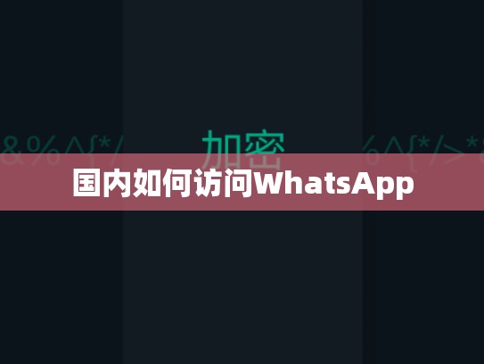 国内如何访问WhatsApp