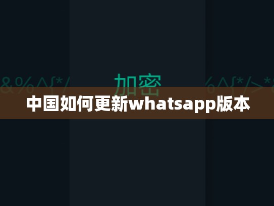 中国如何更新whatsapp版本