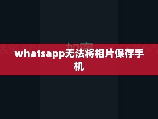 whatsapp无法将相片保存手机