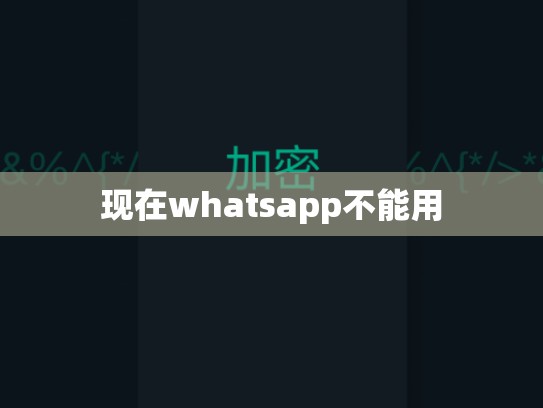 现在whatsapp不能用